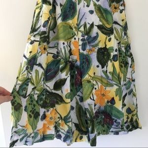 Botanical tropical midi skirt